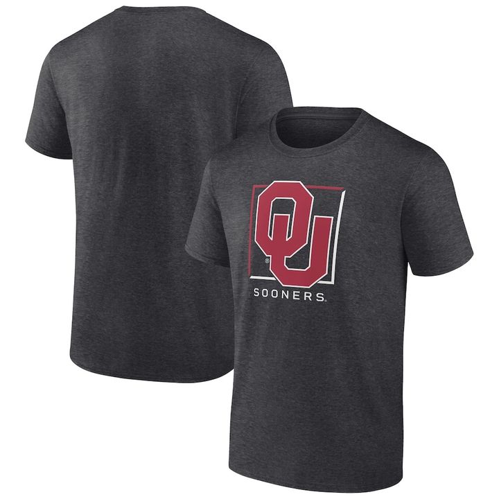 Charcoal Oklahoma Sooners Fundamentals Halved Team T-Shirt