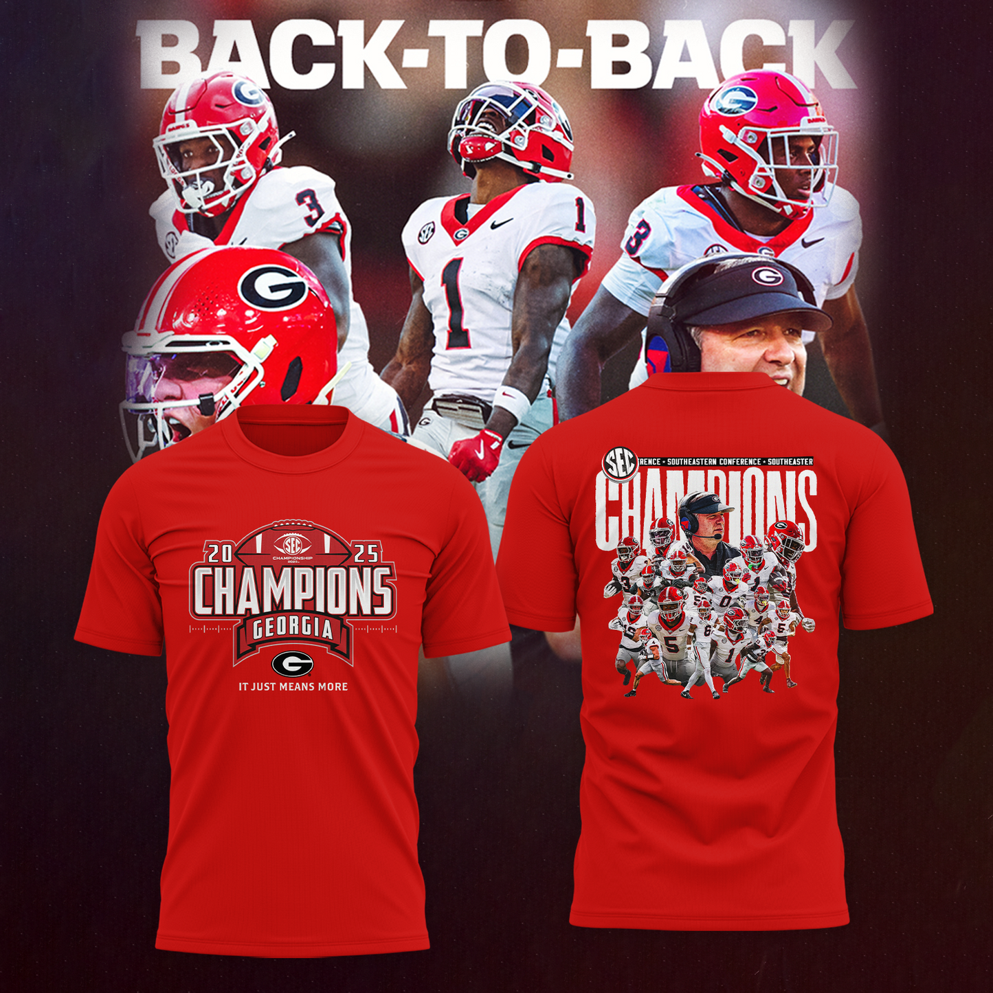 UGA 2025 SEC Football Conference Champions T-Shirt Limited Edition