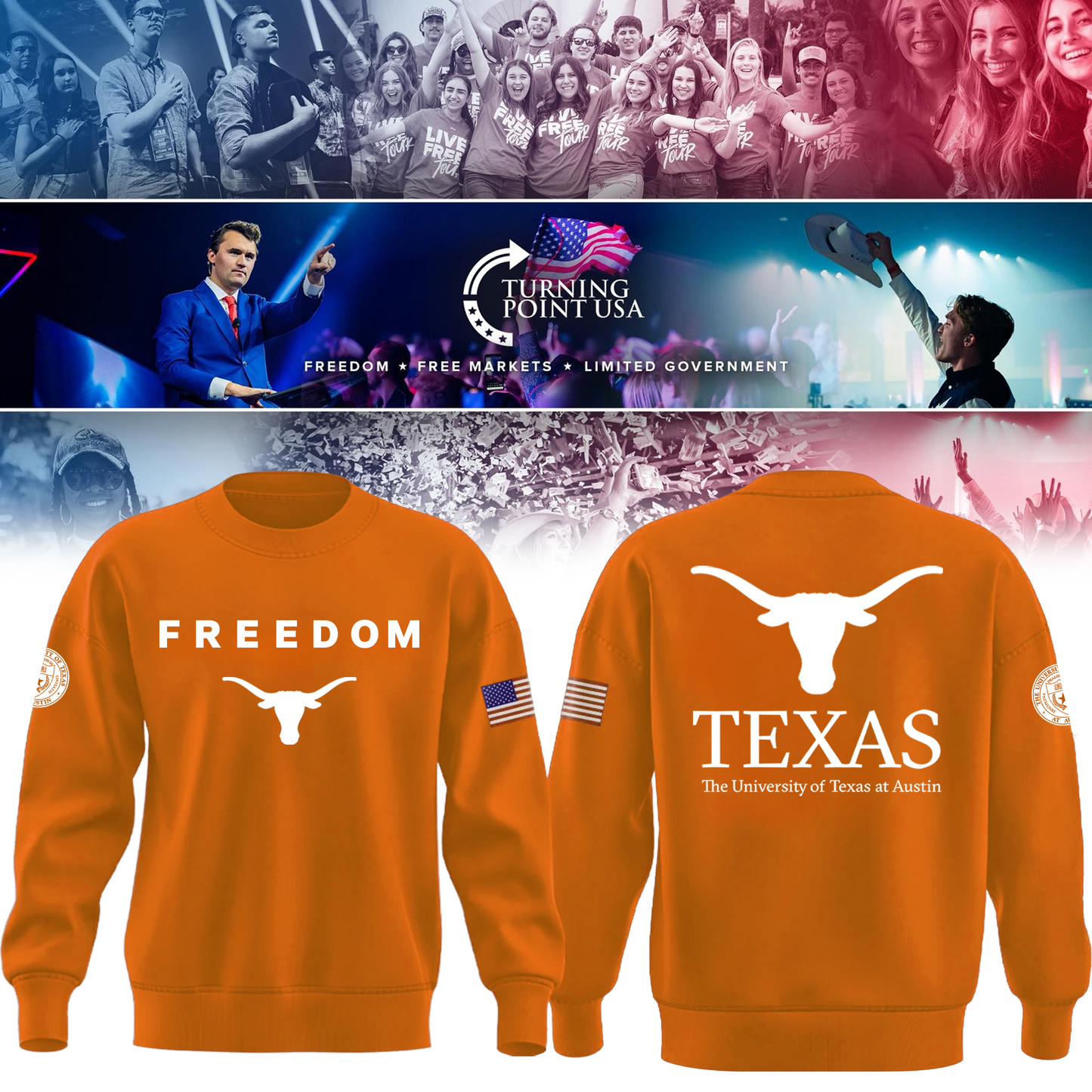 2025 Texas Longhorns University Freedom Sweater