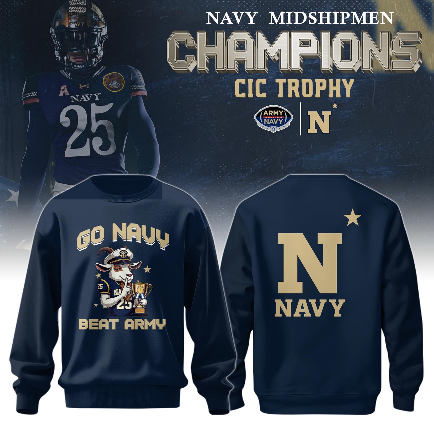 Navy Champions Cic Trophy Limited Edition Sweatshirt 2025