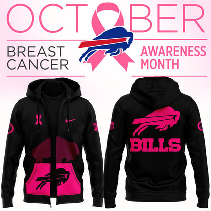 Men’s Nike Black Buffalo Bills 2024 Crucial Catch Club Pullover Zip Hoodie