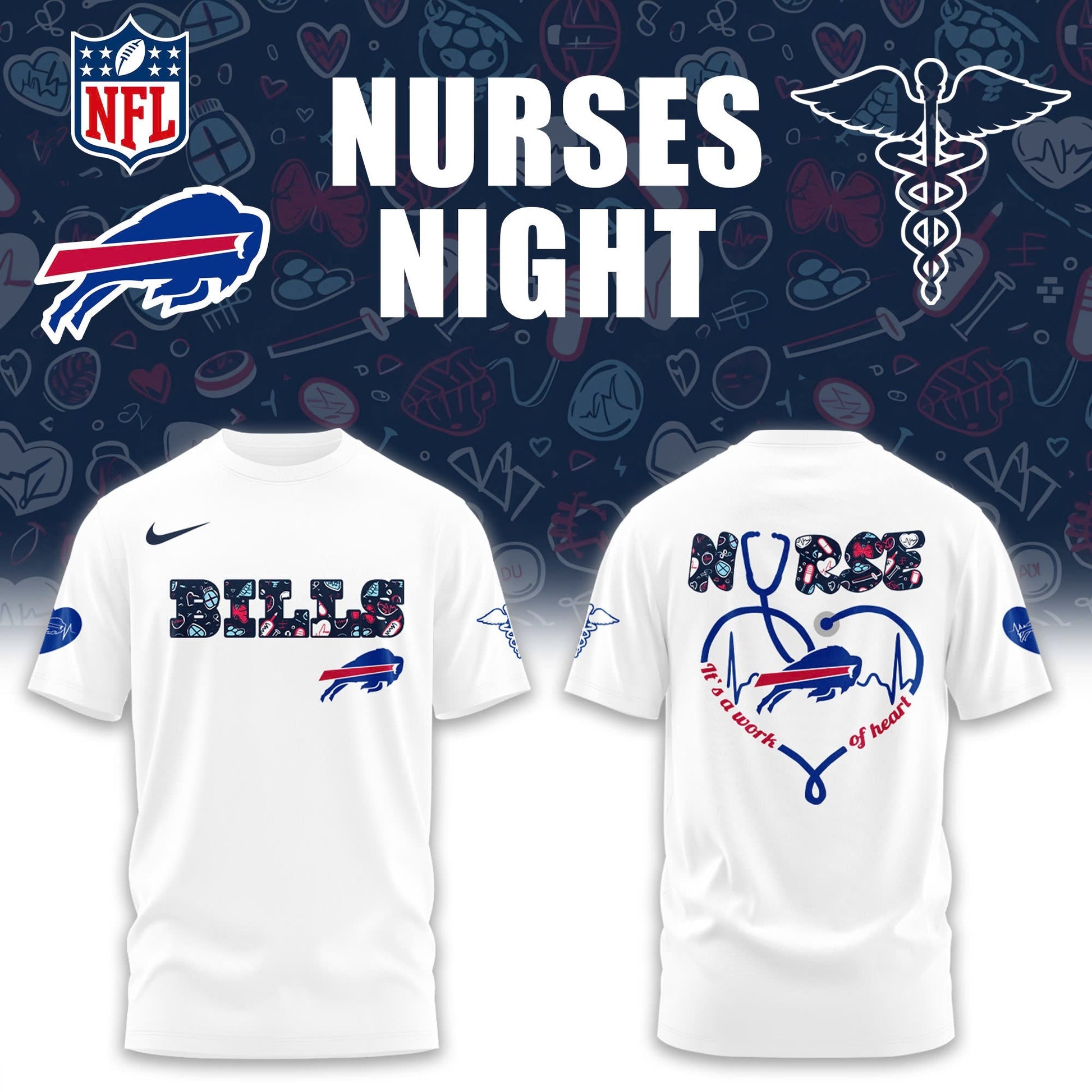 Buffalo Bills NURSES NIGHT Combo T-Shirt