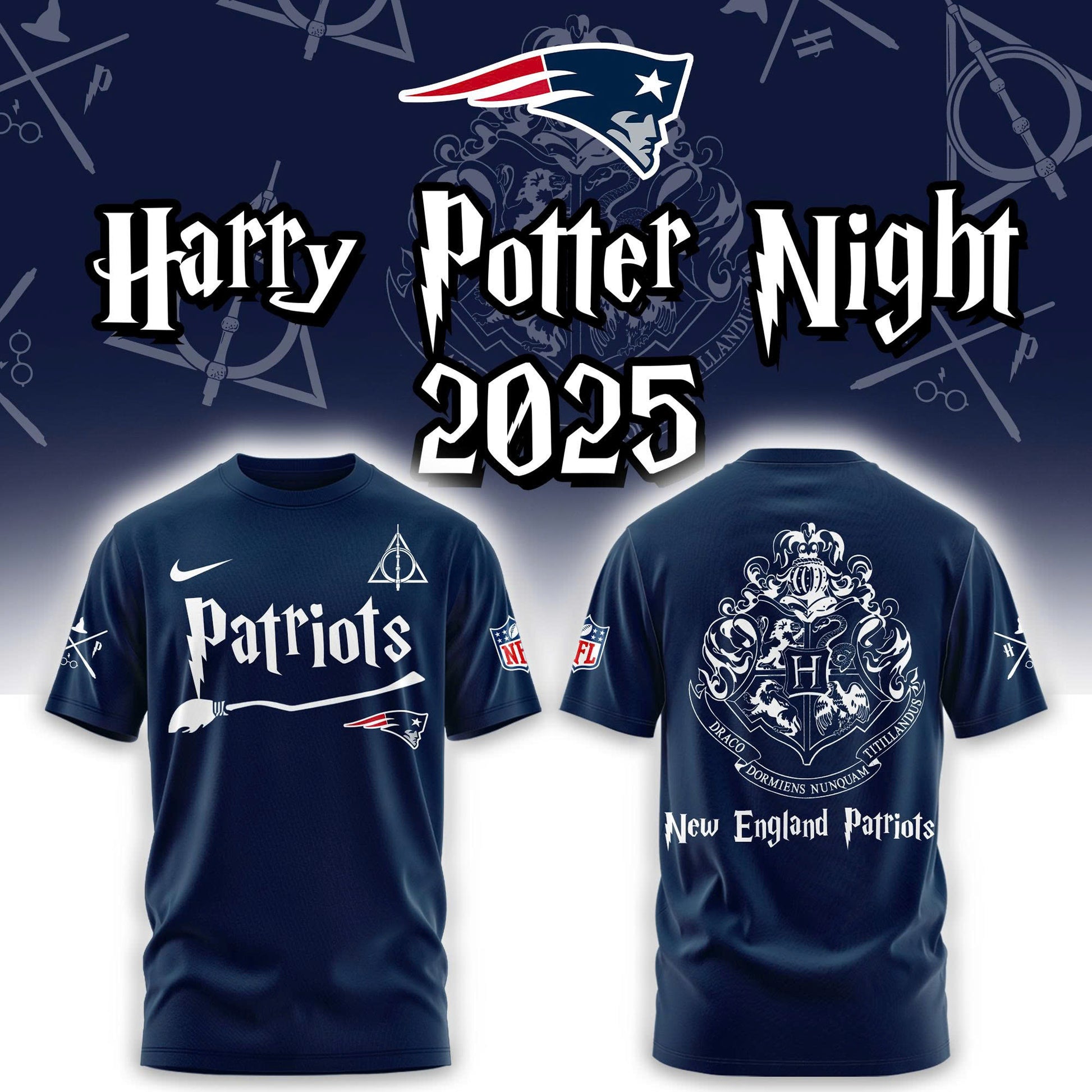 New England Patriots Harry Potter 2025 Combo T-Shirt