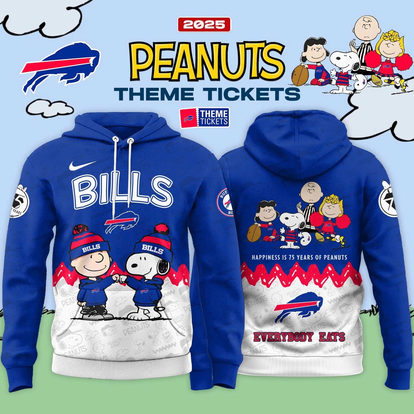 Buffalo Bills x Peanuts Limited Editions 2025 Hoodie