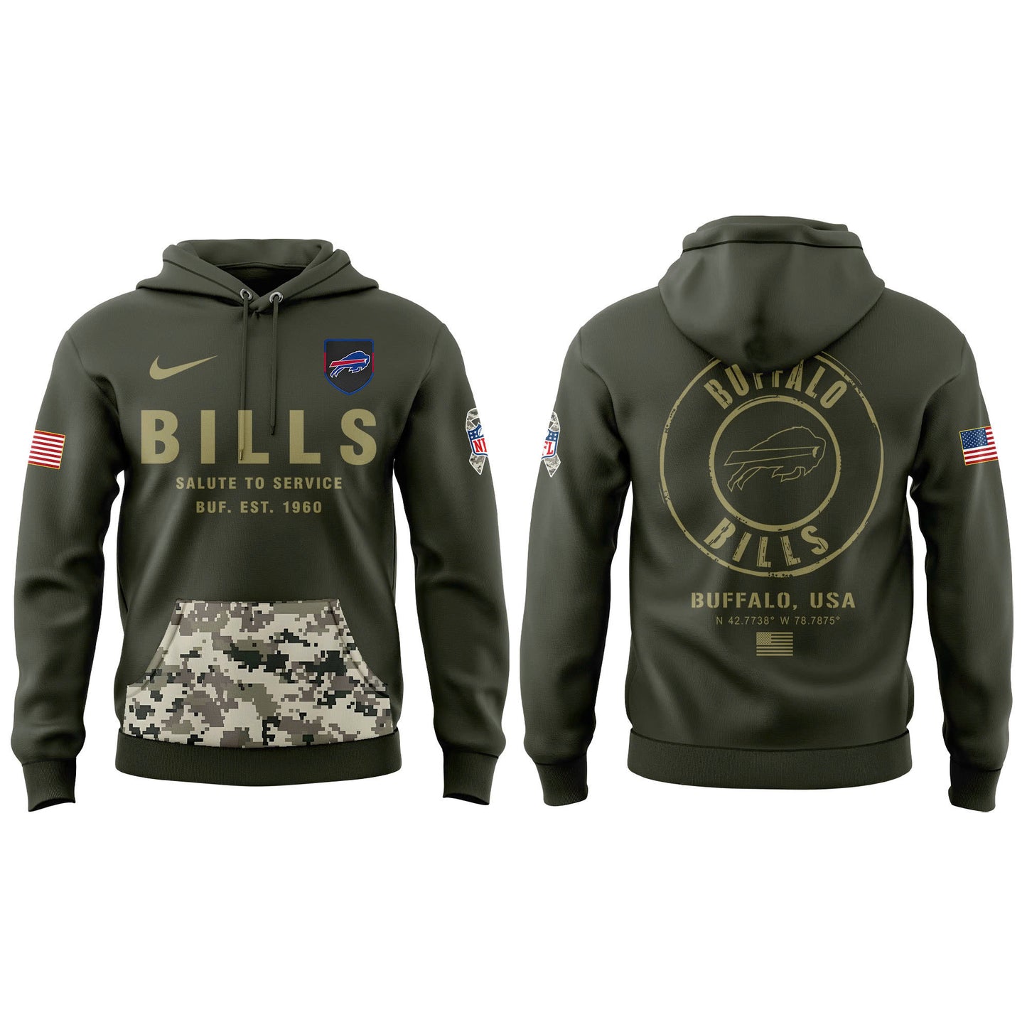 Buffalo Bills Salute To Service Combo Hoodie | Jogger | Cap