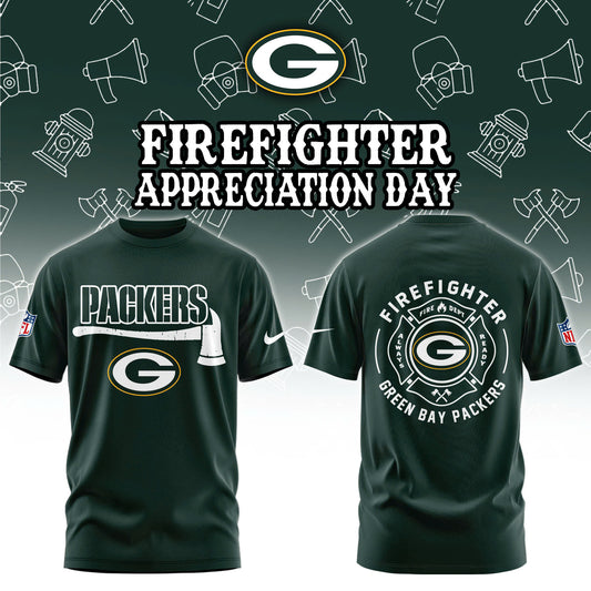 Green Bay Packers Firefighter Appreciation Day Tshirt | Jogger | Cap Limited Edition