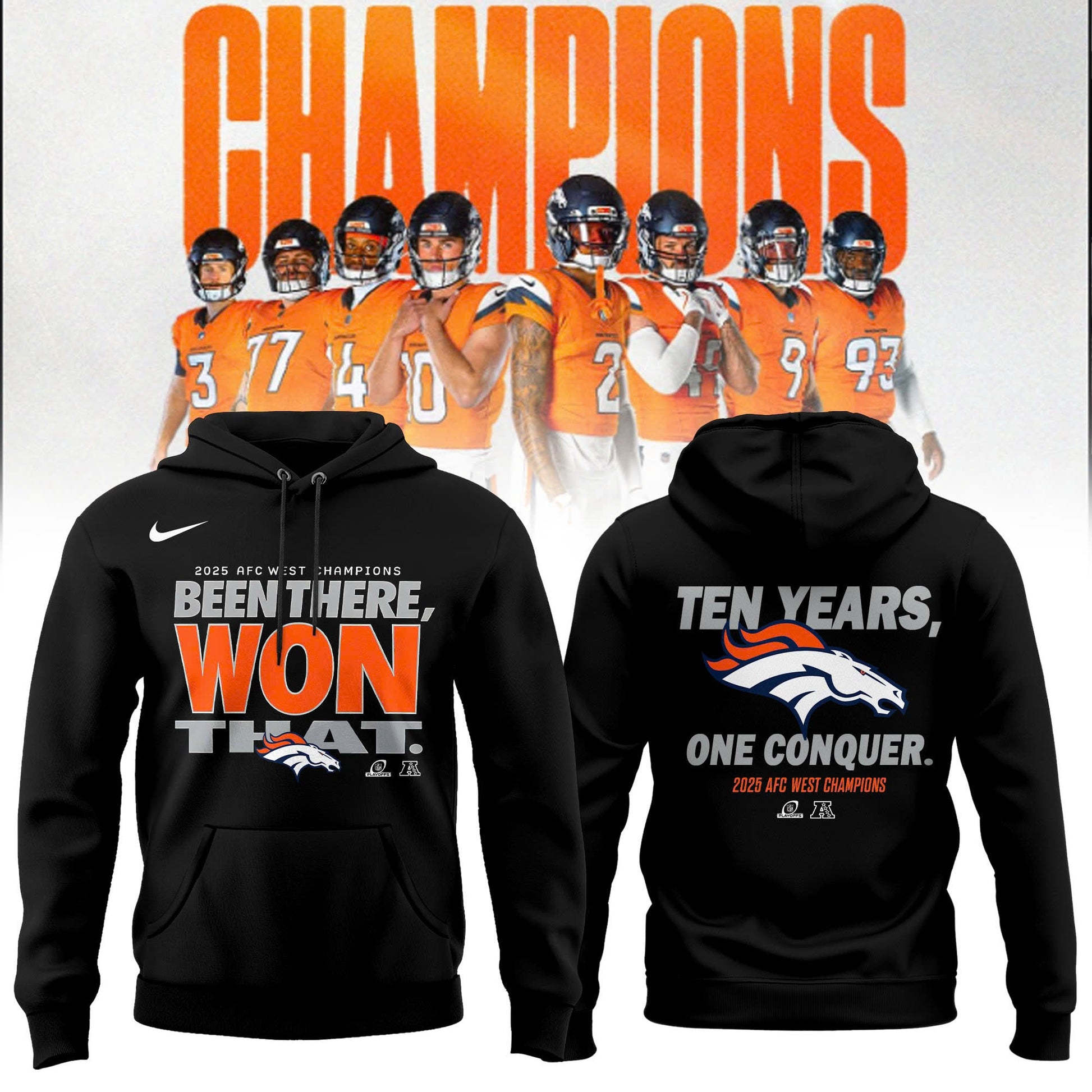 Denver Broncos – 2025 AFC West Champions Hoodie