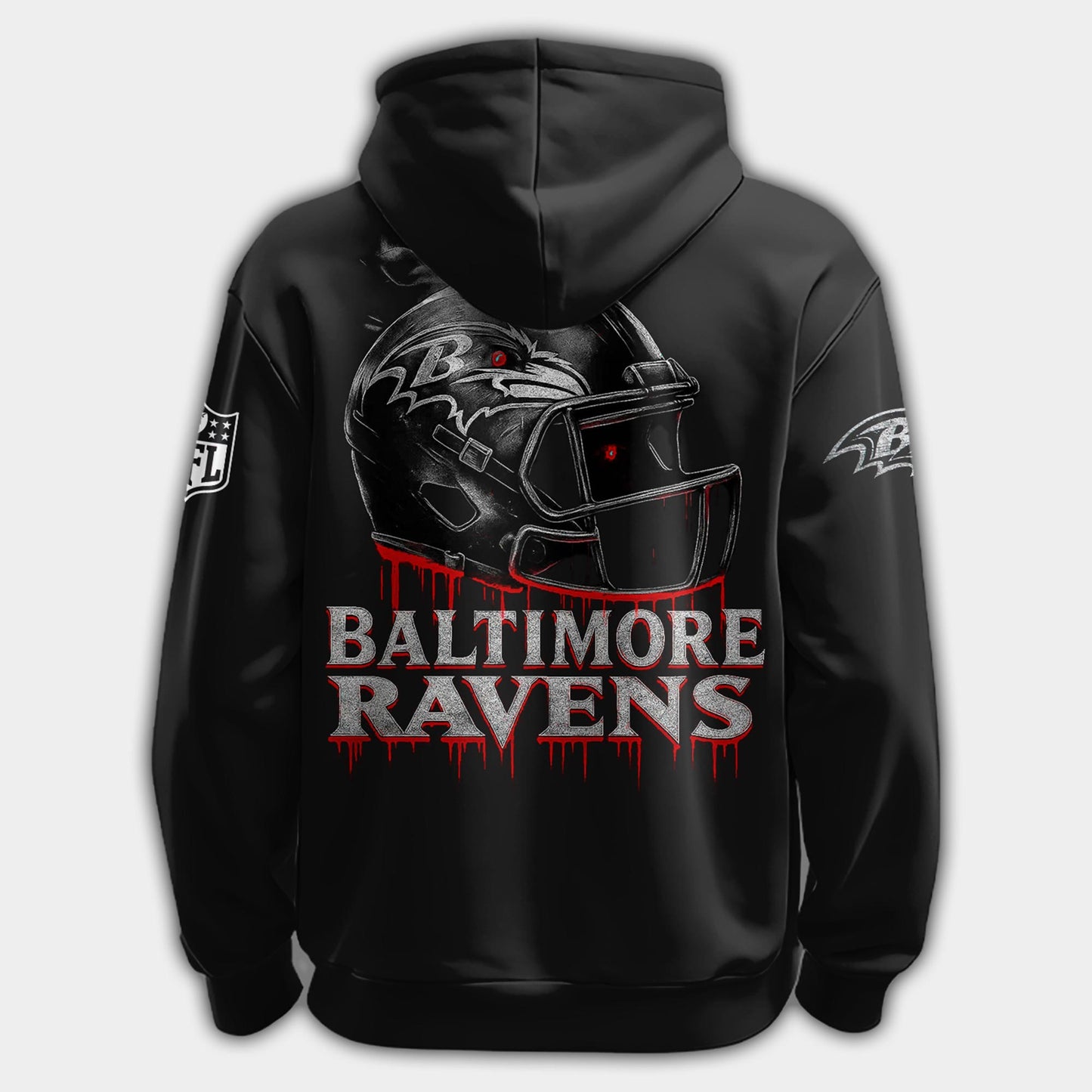 Ravens All-Black Darkness Zip Hoodie